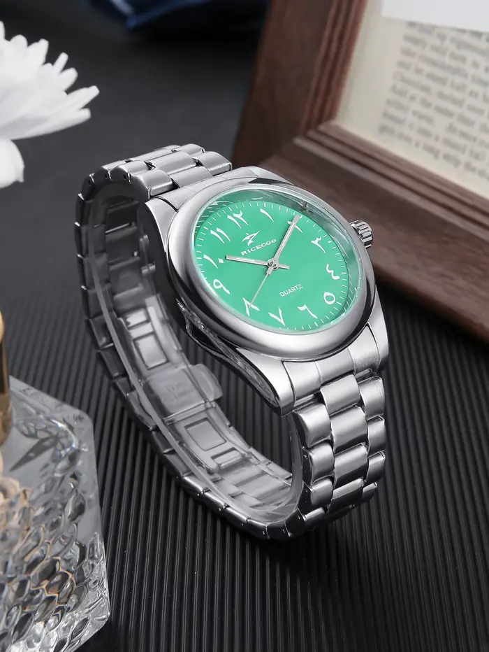 Cadran numérique arabe hommes bracelet en Acier Montre Bracelet en acier fin simple quartz montre Commuter Casual Night Light pointeur montre pour hommes cadeau pour les garçons