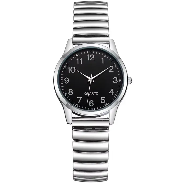 1/2 pièces mode Couple montres Simple cadran arabe hommes montre à Quartz bande élastique femmes mon