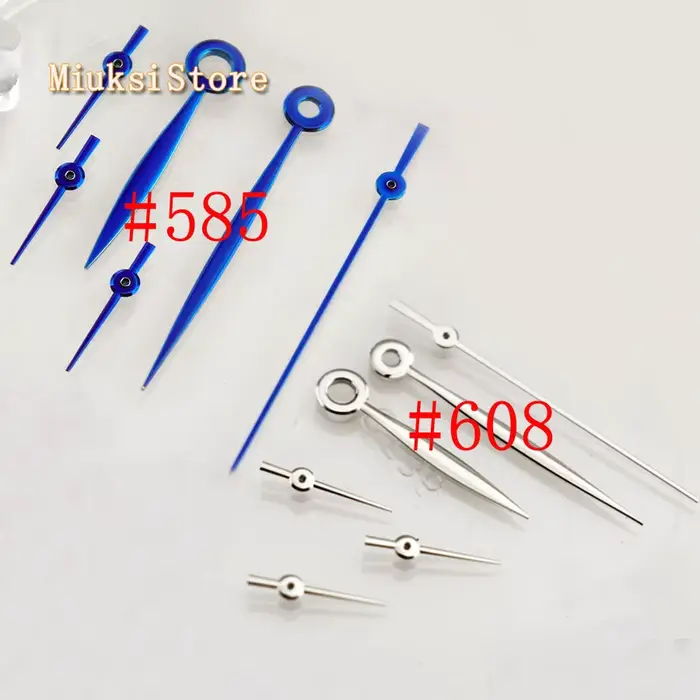 Parhéritage-Kit d'aiguilles de montre argentées et bleues