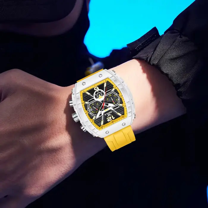 ONOLA luxe hommes montre à Quartz mode Silicone lumineux étanche