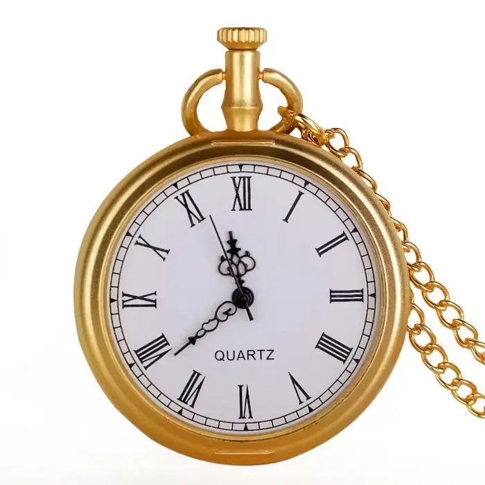 2025 nouvelles montres de poche à Quartz de mode en or Vintage