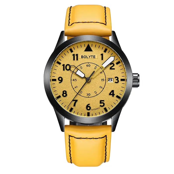 Montre pour homme de style vintage, pilote, automatique, mécanique, design classique, affichage auto