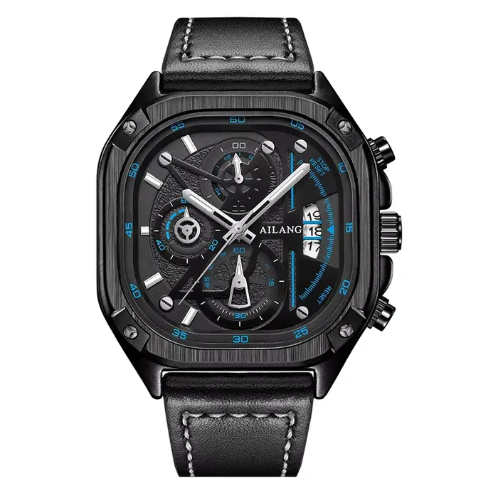 Montre à quartz technologique Black Friday, étanche, cadran carré, chronographe, 2026, aiguilles lum