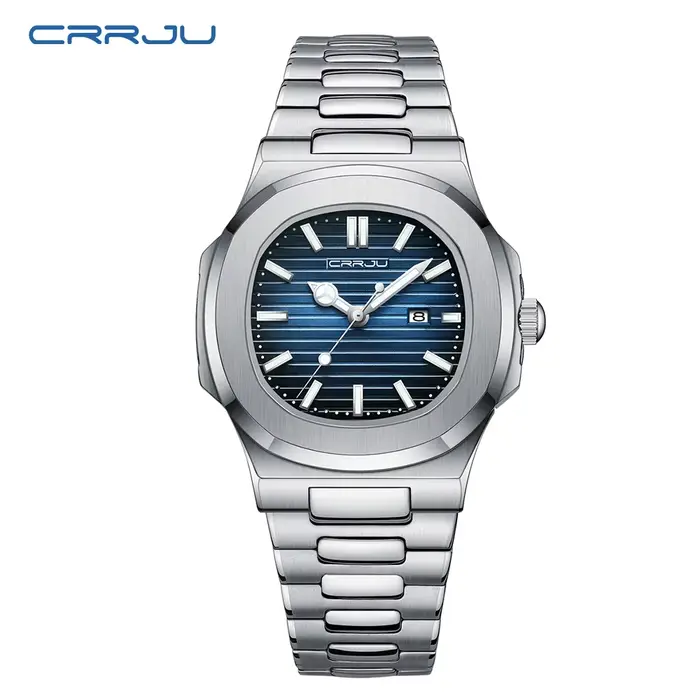 CRRJU hommes montre 2024 luxe haut marque montres à Quartz affaires Simple Ultra mince lumineux mont