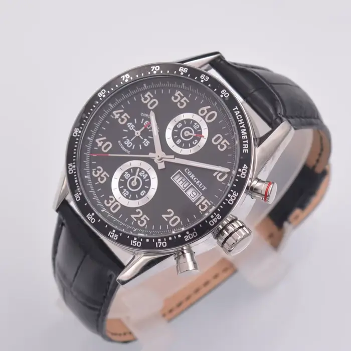 Montre mécanique automatique en cuir pour homme