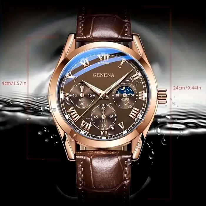 Montre à quartz pour hommes d'affaires et décontractée