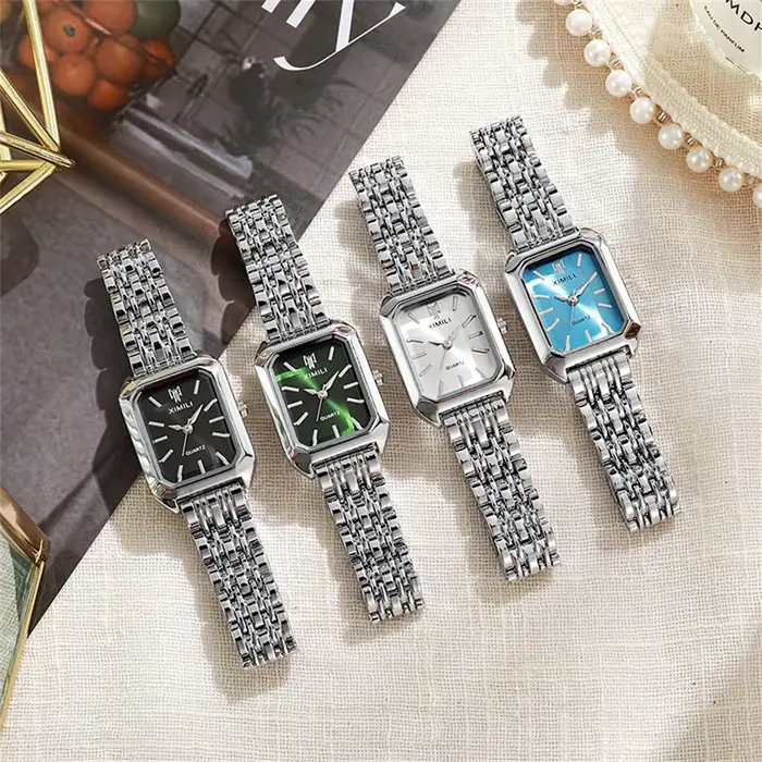 Montre à Quartz en Acier Inoxydable pour Femme