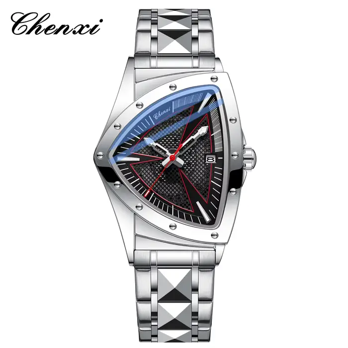 CHENXI homme d'affaires montre cadran triangulaire Unique luxe lumineux Quartz étanche montres pour