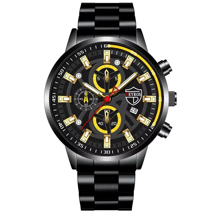 Montre de sport à quartz noire pour homme, montre d'affaires décontractée, cadeau pour père, mode de