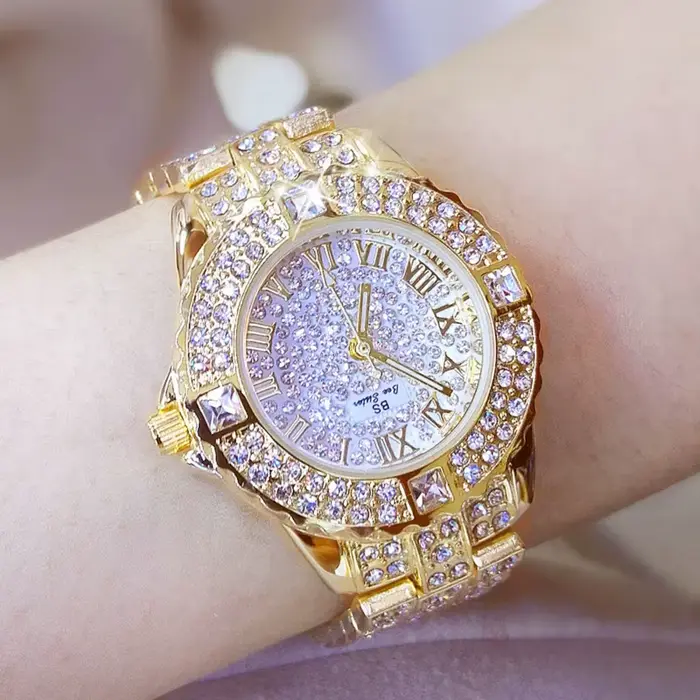 Femmes montres diamant or montre dames