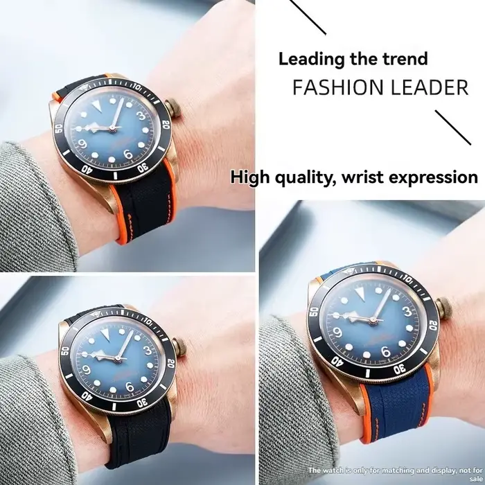 Montre TUDOR Blue Bay Bronze M79250 avec cadran en cuivre à motif floral