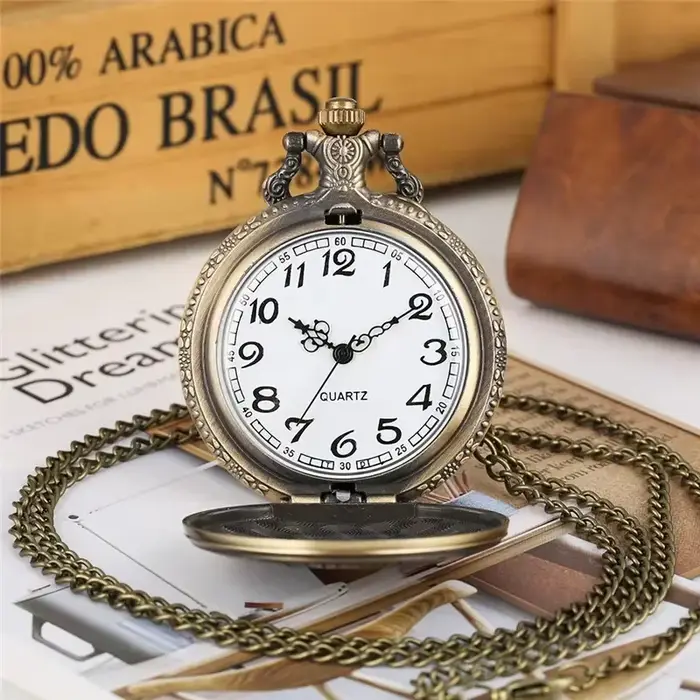 Montre de poche analogique vintage en quartz pur de 1 oz avec pièce commémorative Statue de la Liberté pour hommes et