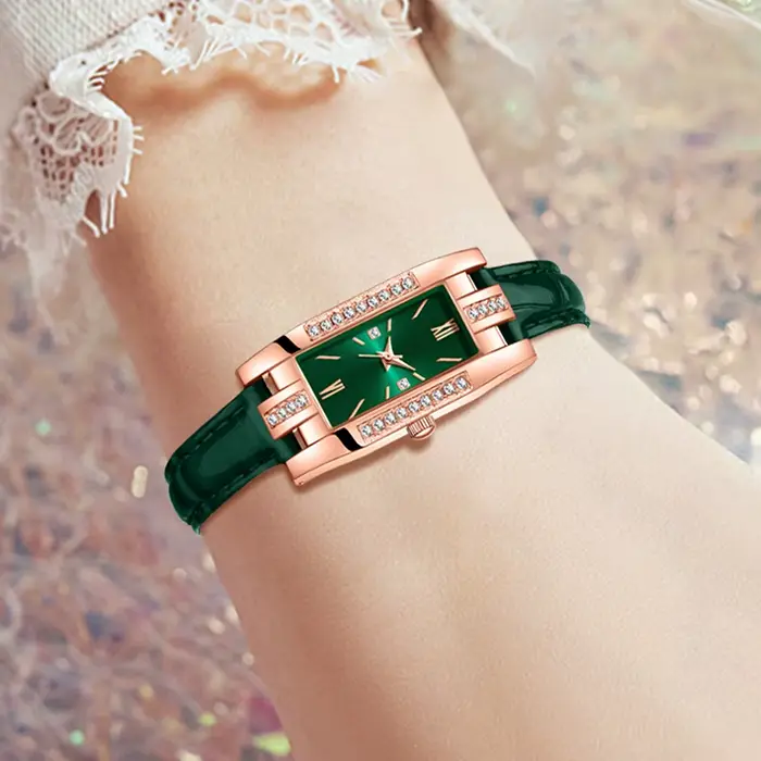 Ensemble de montre verte pour femmes