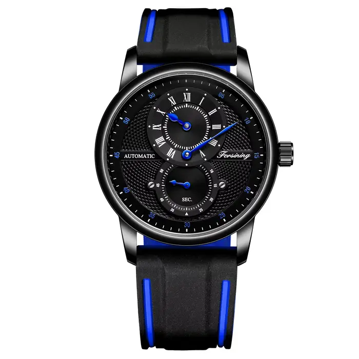 Montre mécanique à double anneau pour hommes et femmes