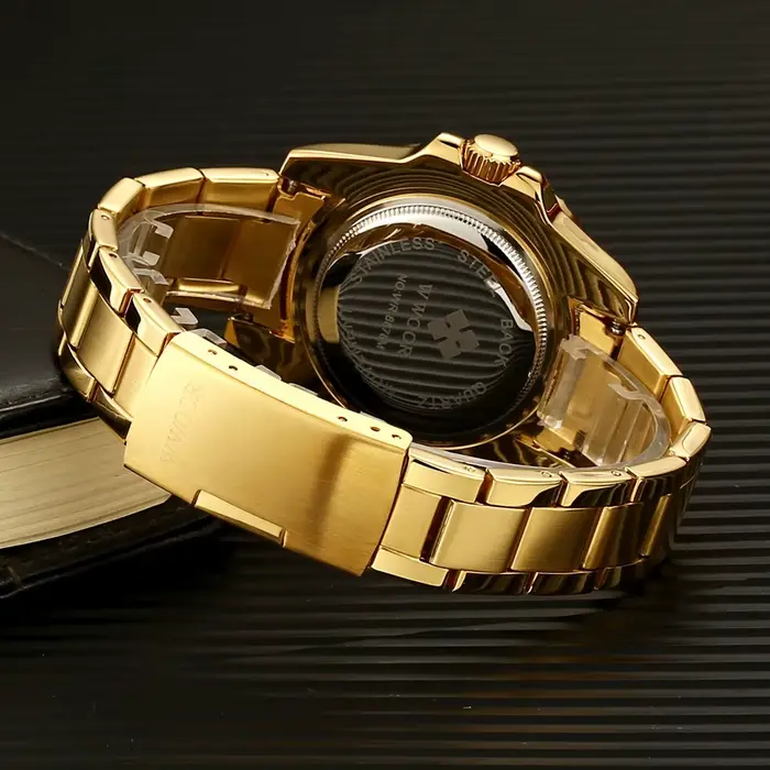 Montre-bracelet étanche en acier inoxydable pour homme