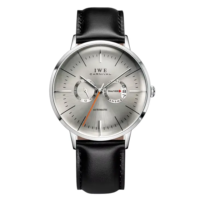 Montres pour hommes CARNIVAL Top marque de luxe étanche Date gris mâle mis5 automatique mécanique mo