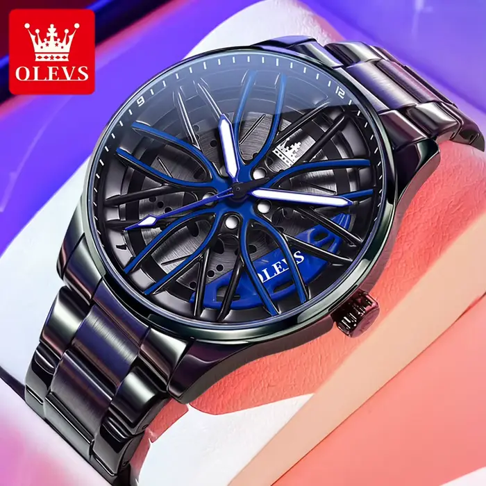 Montre pour homme OLEVS 9937 de luxe, étanche, sportive, avec cadran rotatif, montre à quartz pour h