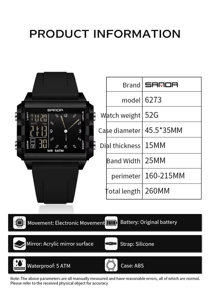 Mode SADNA nouveau 6273 montre électronique pour femme multifonctionnel sport LED étanche synchronisation étudiant