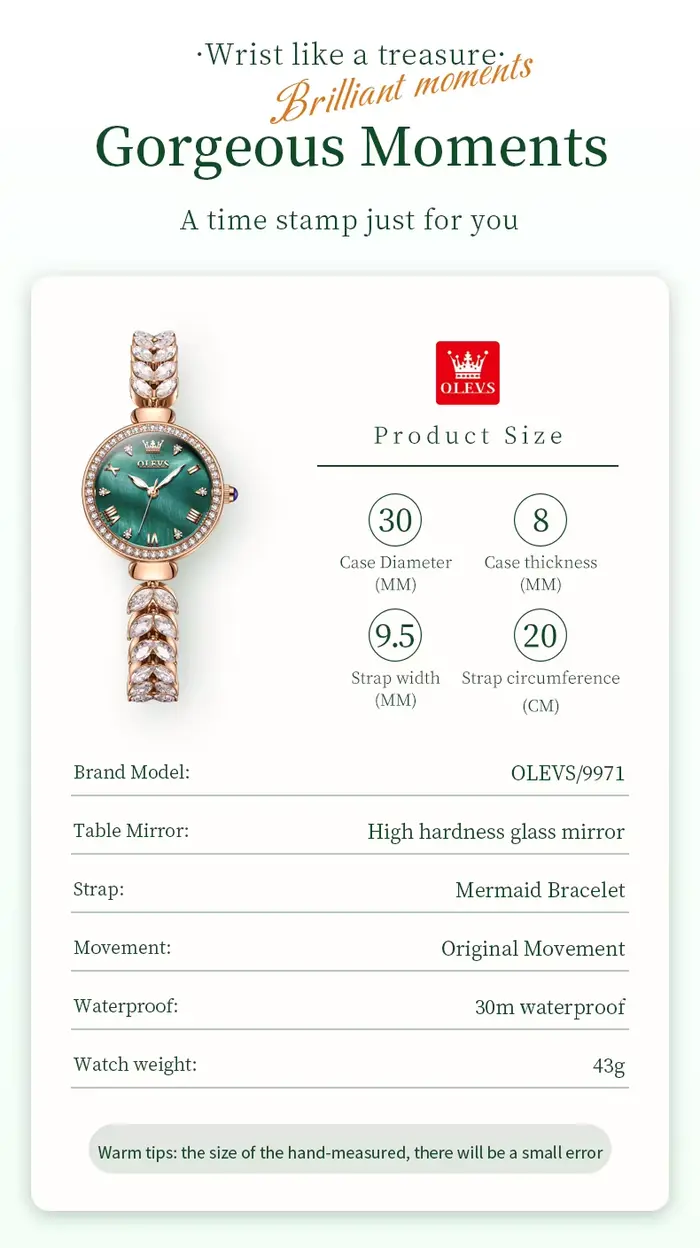 Montre-bracelet OLEVS 9971 originale pour femme