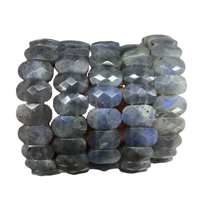 Bracelet en Pierre de Labradorite Unisexe Design Moderne Élégant pour Fêtes et Journées Actives