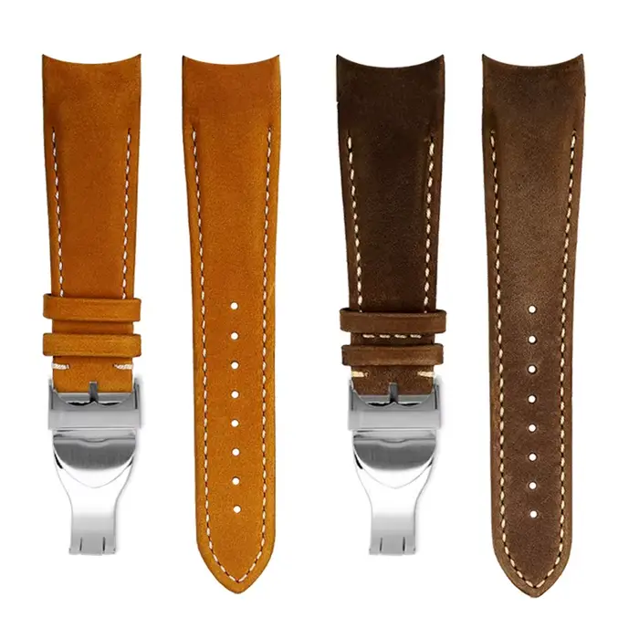Montre en cuir incurvé avec Bracelet à bouche incurvée
