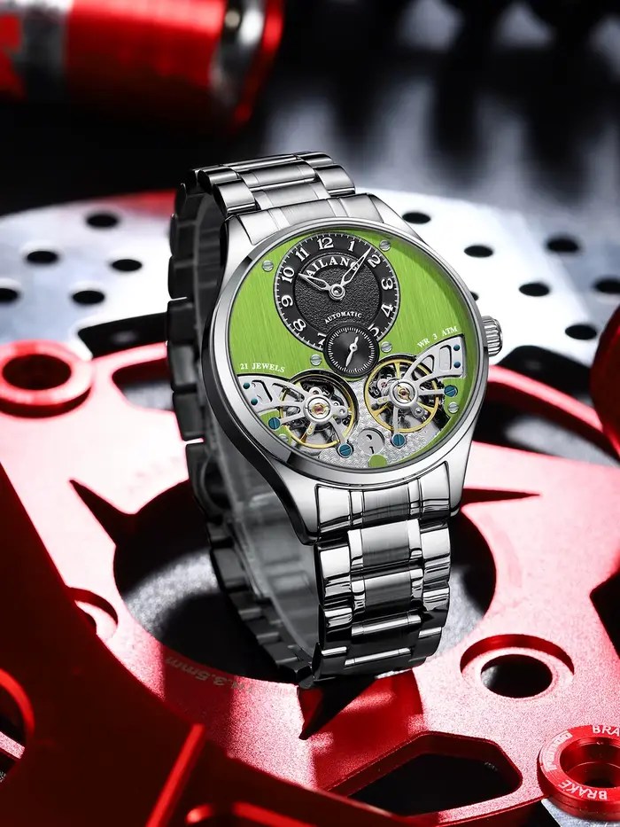 Montre Daniel Gorman Tourbillon Volant Design Squelette Complet Verre Saphir Bracelet Acier Occasions Spéciales