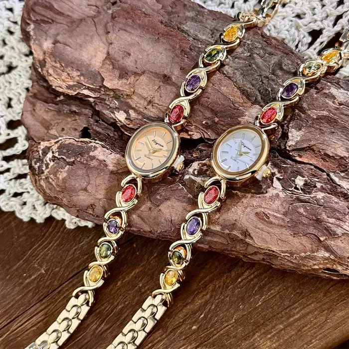 Montre à Quartz arc-en-ciel pour femmes