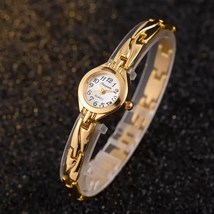 Montre de luxe plaquée or pour femmes, petite montre-Bracelet élégante, mode dames, analogique, Quar