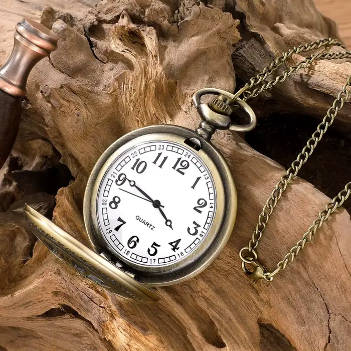 Montre de Poche à Quartz avec Numérisation Romaine pour Homme et Femme