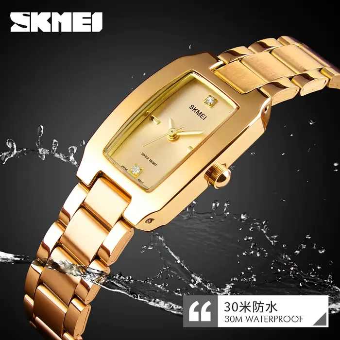 Montre Luxe pour Femmes Acier Inoxydable Quartz Étanche Occasions Spéciales Activités Sportives
