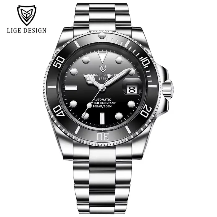 Montre LIGE 2026 pour homme, automatique, mécanique, tourbillon, mode, militaire, acier inoxydable, 