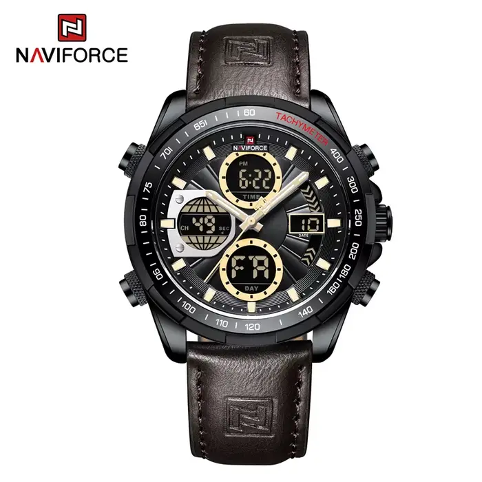 NAVIFORCE Montres militaires tendance pour hommes, chronographe sport numérique original de luxe ​ M