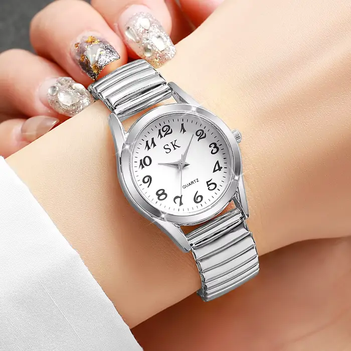 Élégant petit cadran femmes montres mode bracelet élastique montre à Quartz Reloj Mujer (sans boîte)