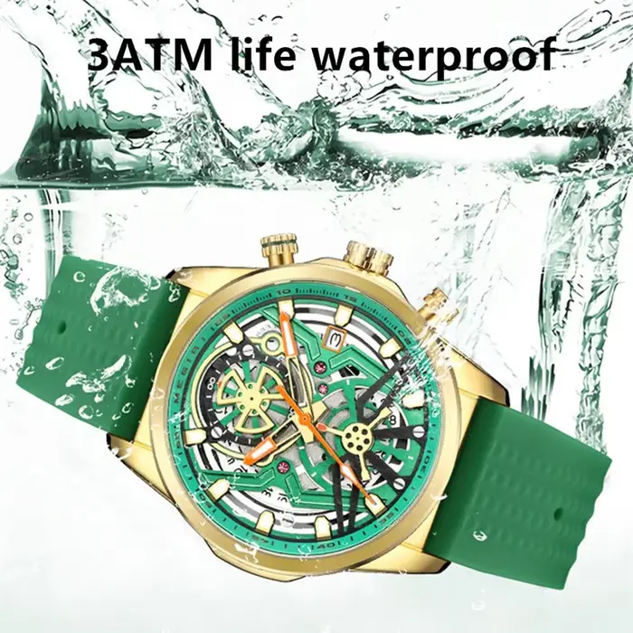 Laissez un avis 2026 Montres Olive Green MEGIR's Watch Chronographe Quartz Montre-bracelet Horloge militaire avec date automatique MG 2235