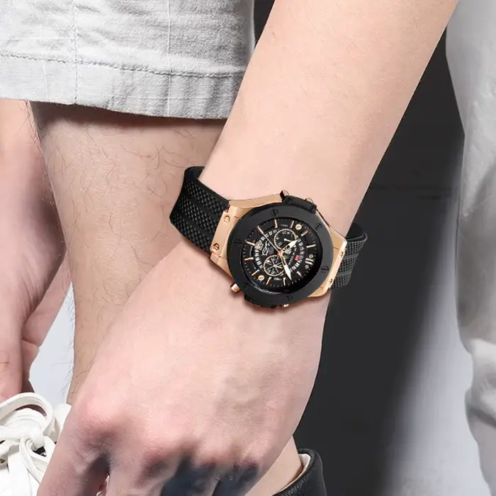 Nouvelle montre sport VA VA VOOM résistante à l'eau avec mouvement quartz et bracelet en silicone pour homme occassions spéciales