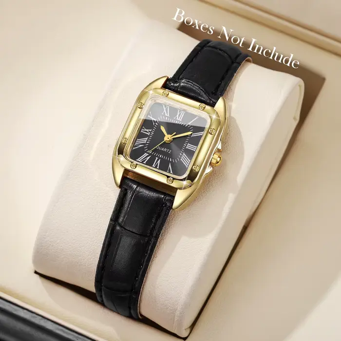 Mode carré femmes bracelet en cuir montres décontracté Roma cadran montre à Quartz pour dames horloge Relogio Feminino (sans boîte)