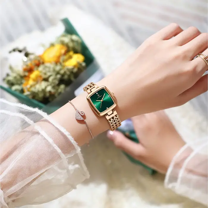 POEDAGAR montre carrée de luxe pour femme étanche en acier inoxydable femmes montres à Quartz