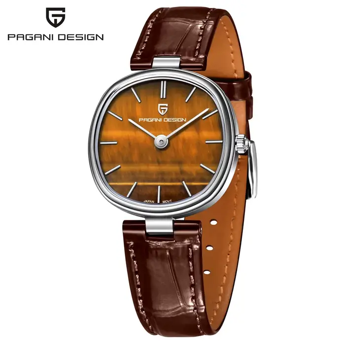 Montres pour femmes PAGANI DESIGN 2026 Nouveau cadran en pierre ambrée Montres à quartz de luxe pour
