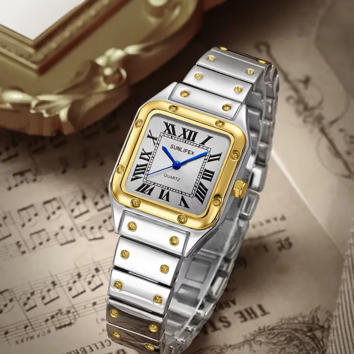 Carré femmes montres dames montre à Quartz femme montre-bracelet en acier inoxydable bracelet en bam