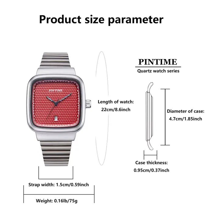 Montre pour homme, mouvement à quartz