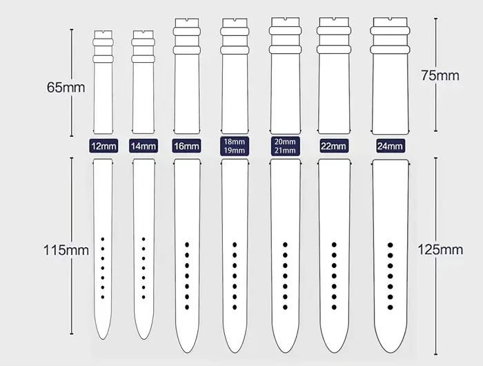 Bracelet de montre en cuir véritable de grain supérieur