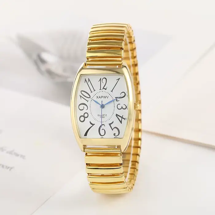 Grande montre numérique arabe en forme de baril pour couple, montre décontractée à quartz pour homme