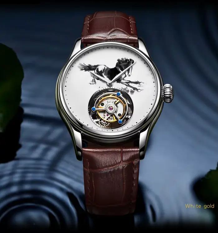 Montre Aesop édition limitée avec tourbillon et double face en pierres précieuses pour homme ocassions spéciales