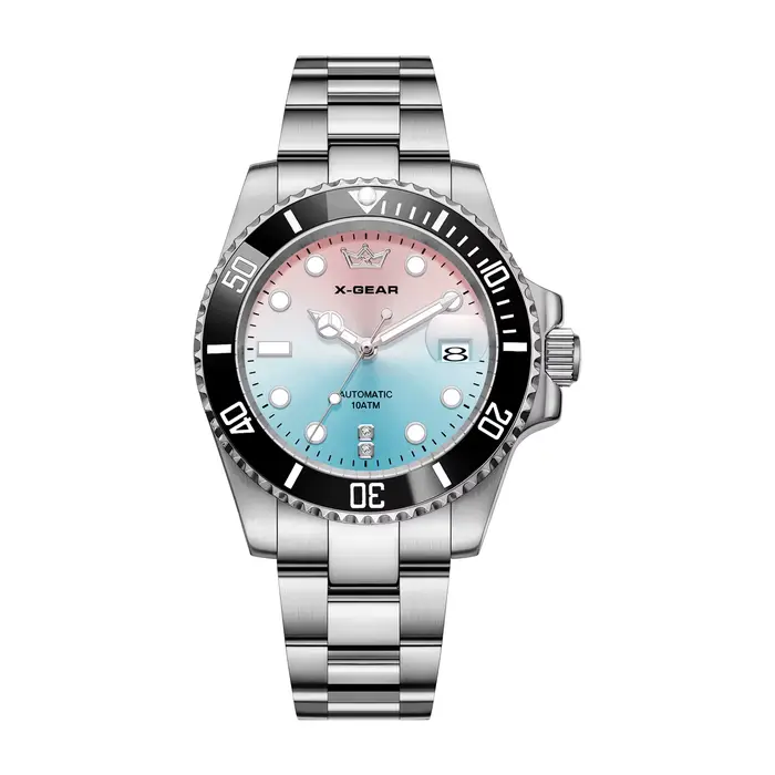 Montre mécanique automatique de luxe X-GEAR – Montre-bracelet sportive pour homme en acier inoxydabl