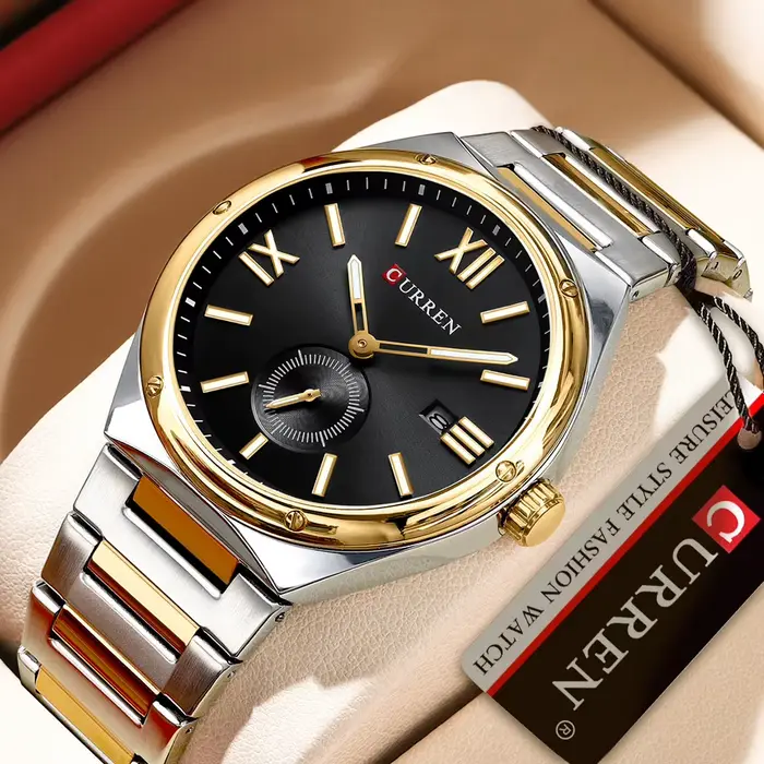 Nouvelle montre homme Curren 2024 quartz décontractée avec calendrier complet et résistance à l'eau pour homme style décontracté et élégant occasions quotidiennes et spéciales