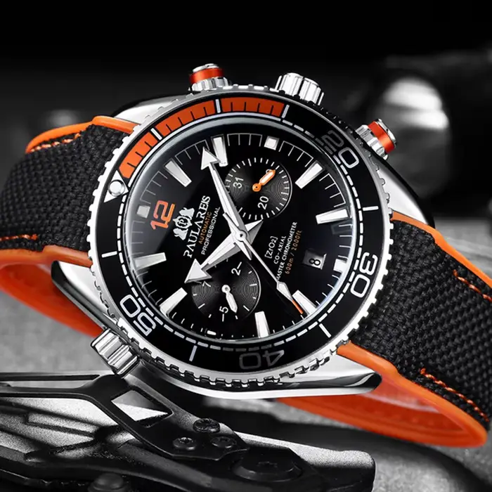 PAULAREIS P luxe hommes automatique auto vent montre mécanique