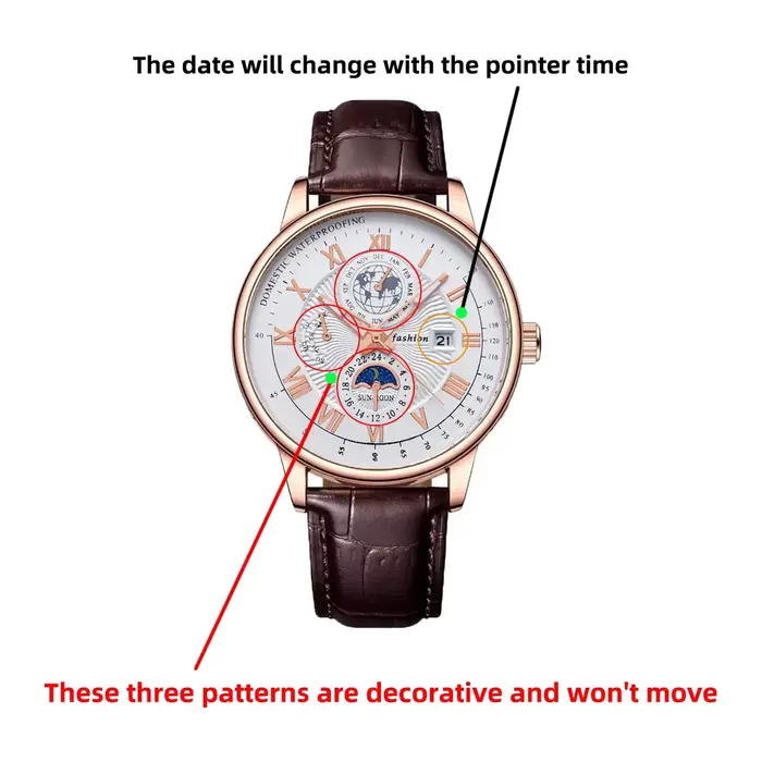 2024 hommes montre haut tendance luxe Sport montre-bracelet pour homme étanche lumineux en cuir Date montres à Quartz