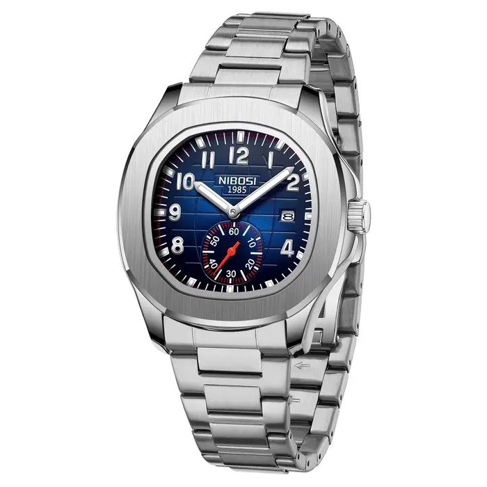 Montre AQUANAUT de NIBOSI pour Hommes Montre de Sport Étanche avec Chronomètre et Calendrier Lumineux Occasions Spéciales Robuste Minimaliste