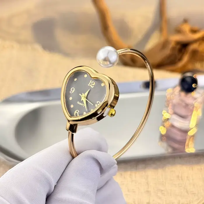 Montre bracelet vintage à cadran ovale, design élégant avec boucle dissimulée, montre pour femmes, c