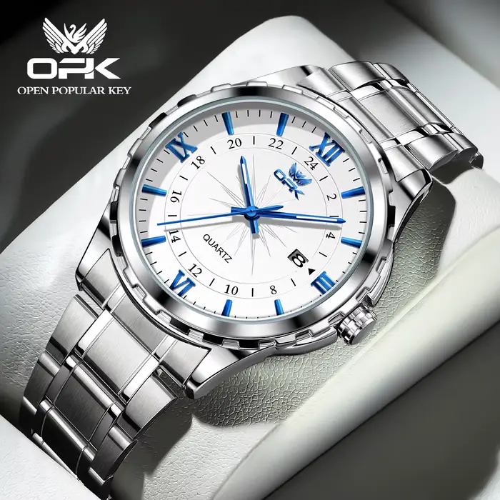 Montre avec bracelet en acier pour homme